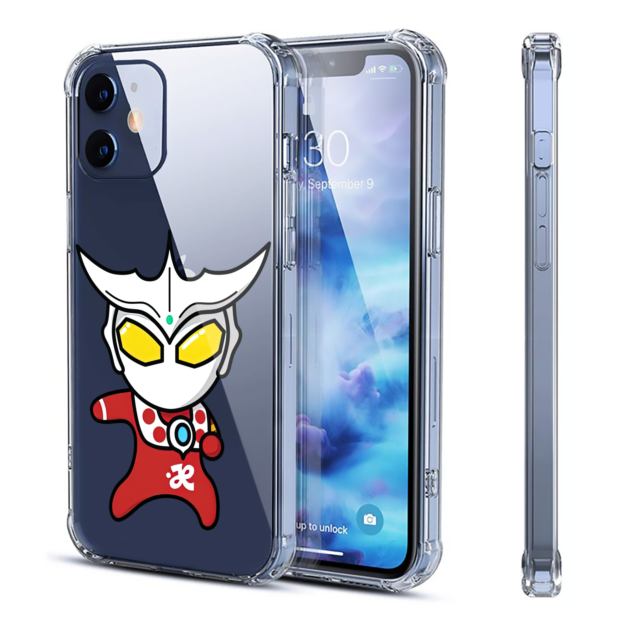 （画像用） ウルトラマン Ultraman 【iPhone 12シリーズ対応】透明スマホケース（クリアソフトケース）